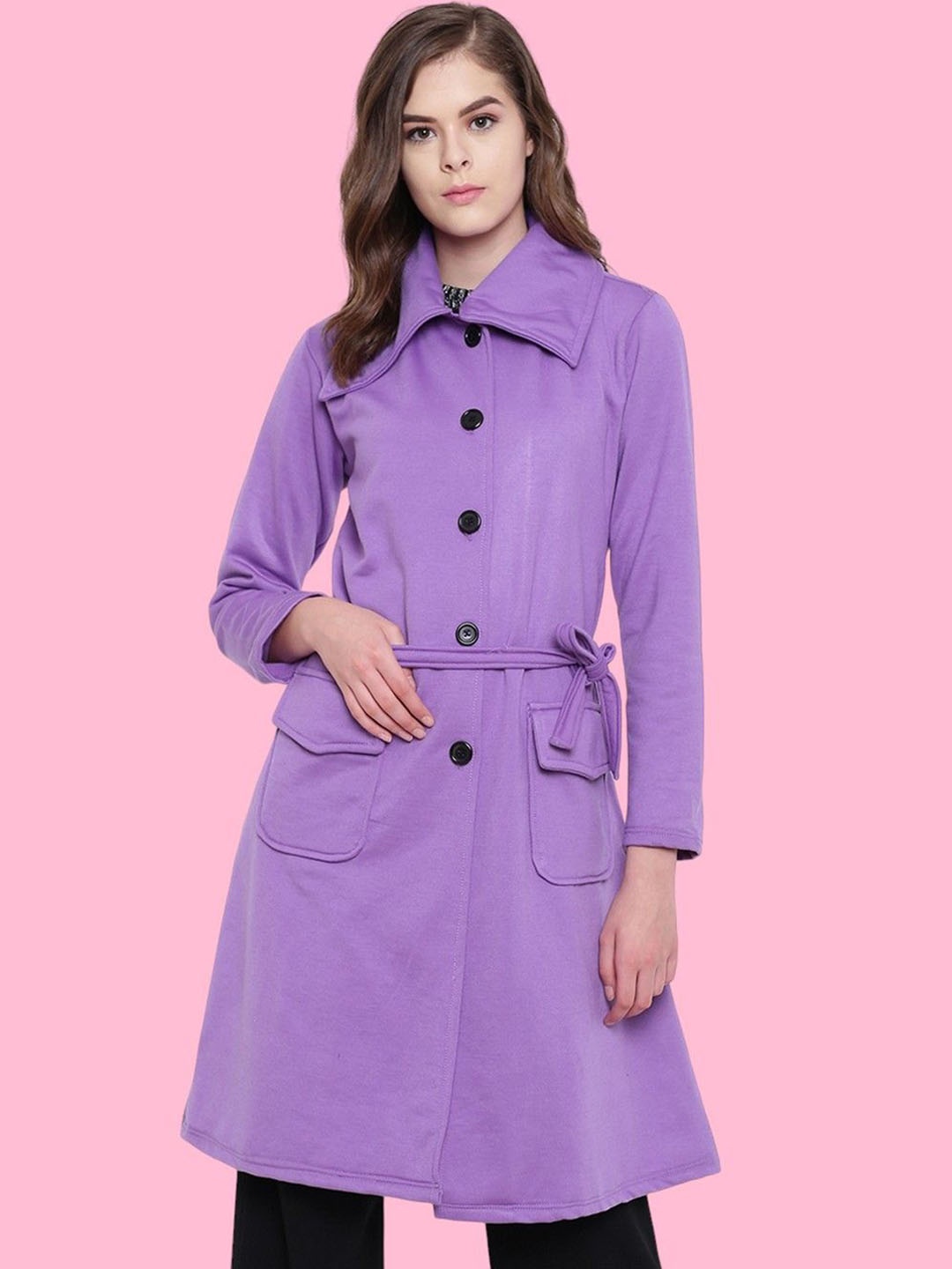 

BAESD Women Single-Breasted Overcoat, Violet