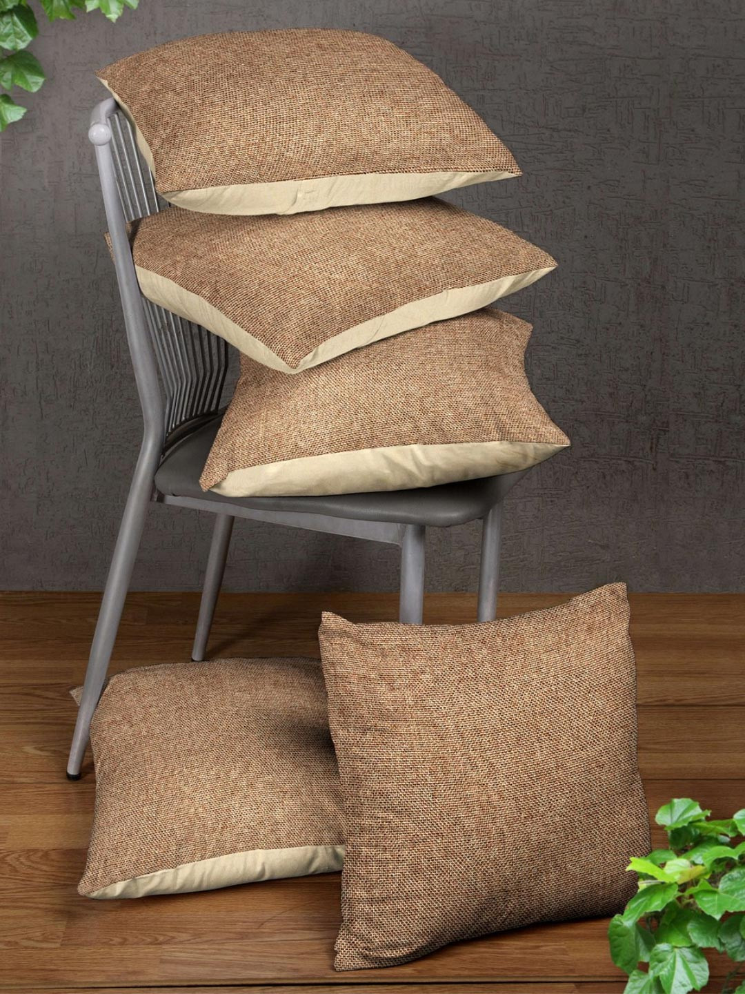 

Myntra Elegant Homes Beige & Yellow 5 Pieces Square Cushion Covers
