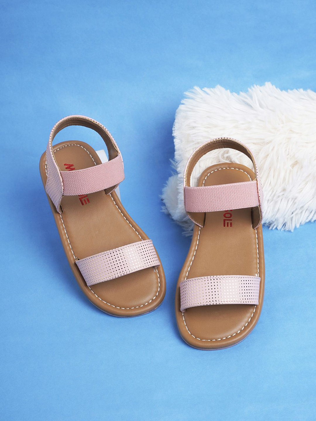 

Minesole Girls PU One Toe Flats, Pink