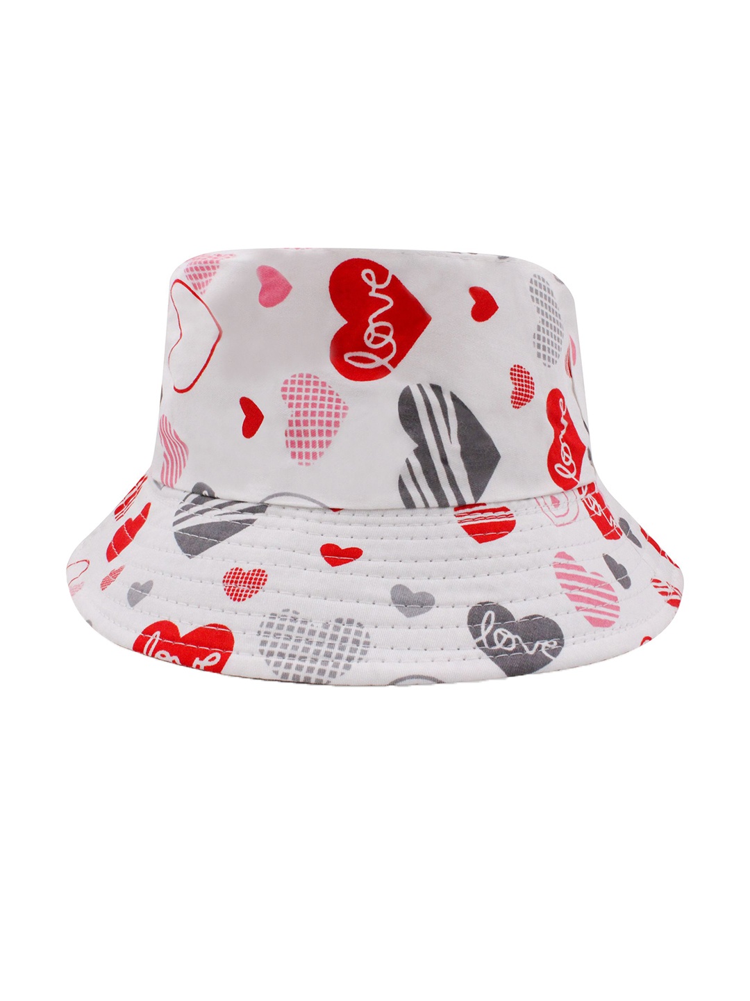 

JENNA Unisex Kids White Self Design Bucket Hat