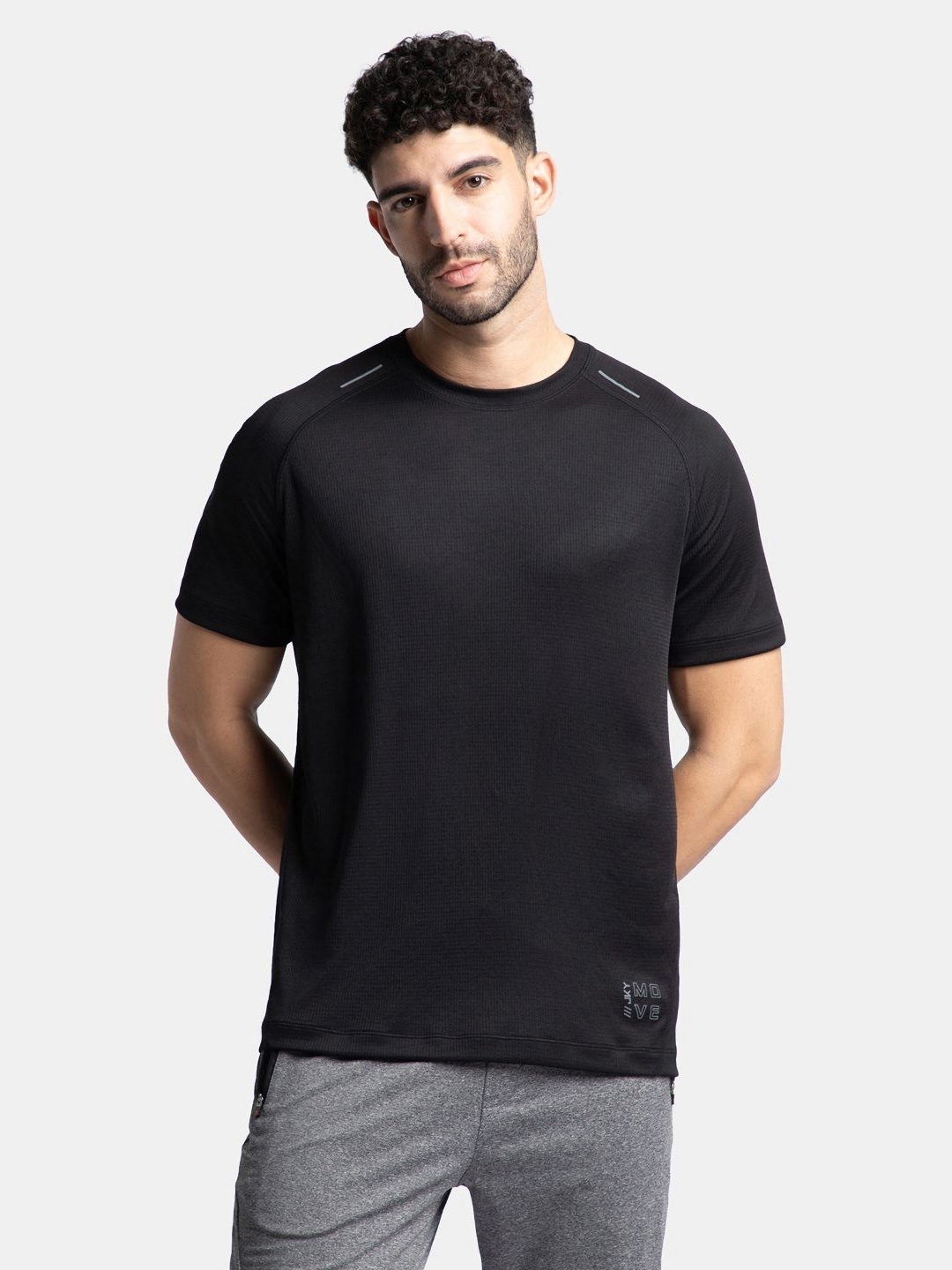 

Jockey Lightweight Microfiber Solid T-Shirt with Breathable Mesh-MV16, Black
