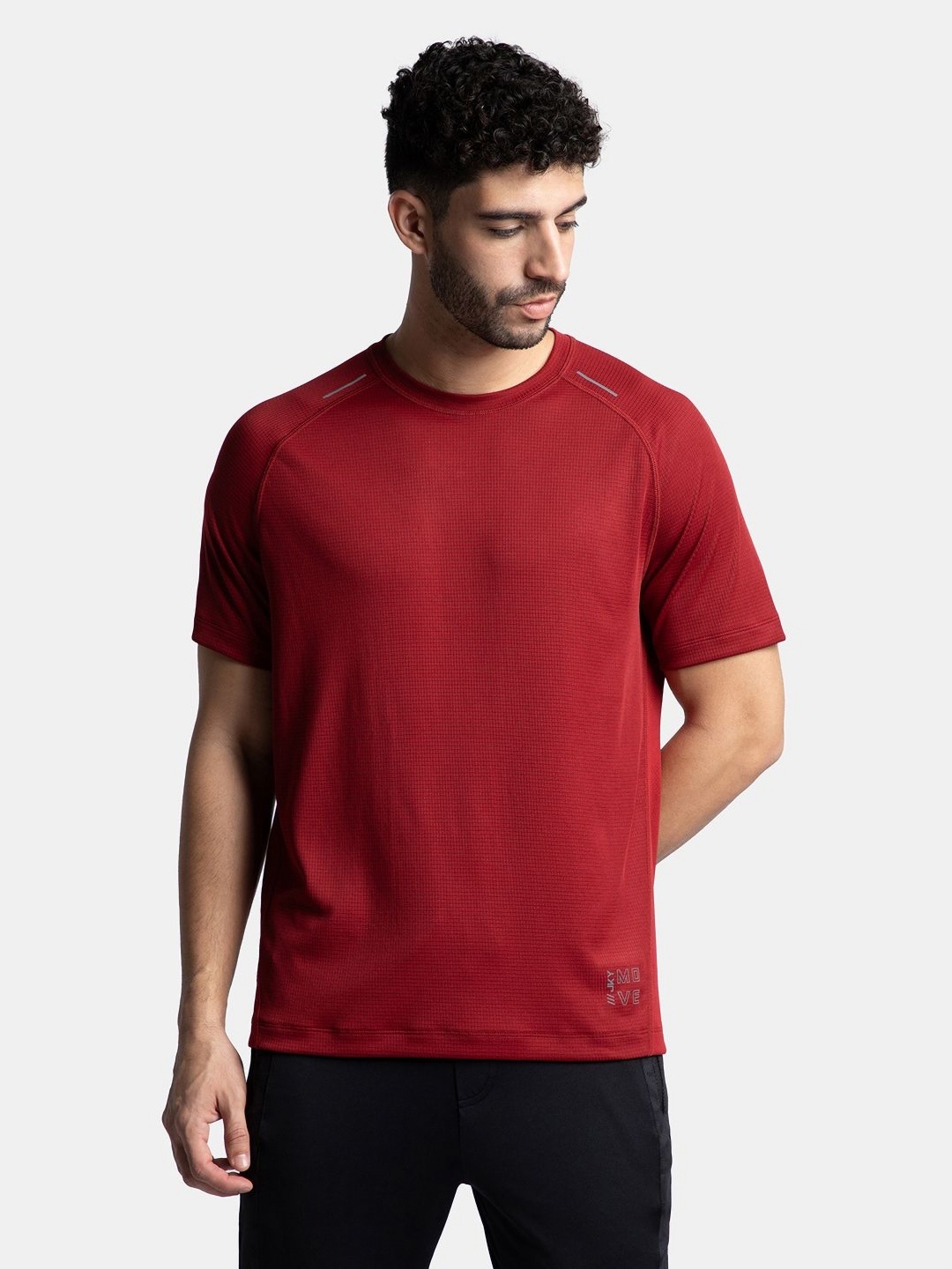 

Jockey Lightweight Microfiber Solid T-Shirt with Breathable Mesh-MV16, Red