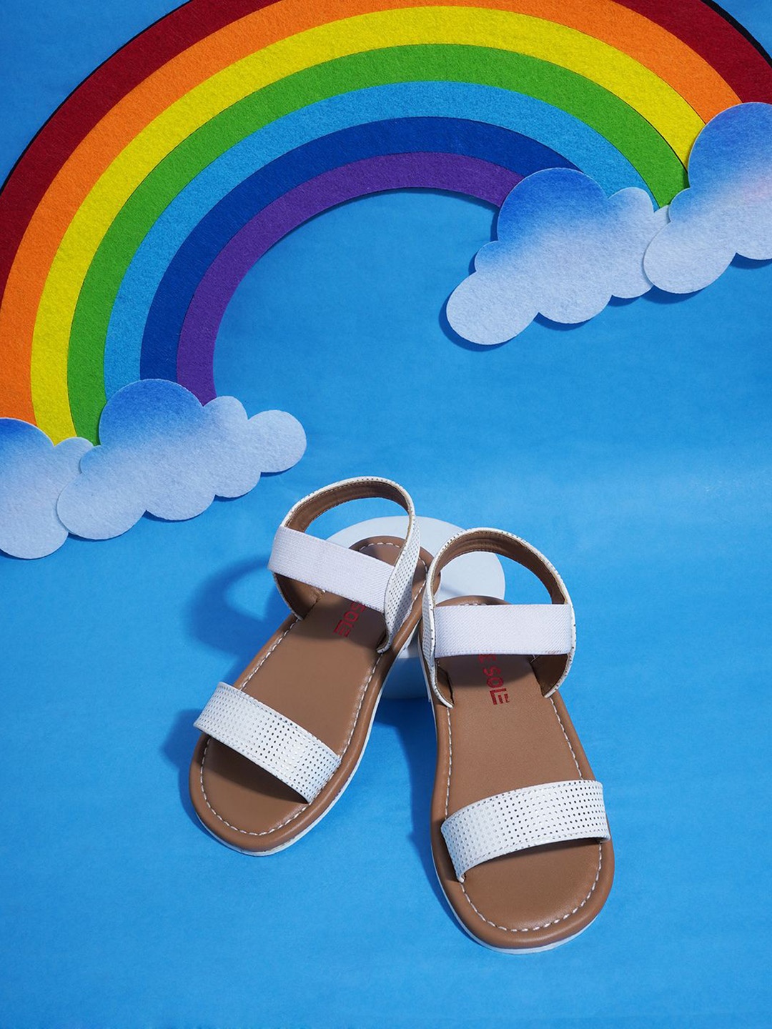 

Minesole Girls Colourblocked PU Flat Sandal, White