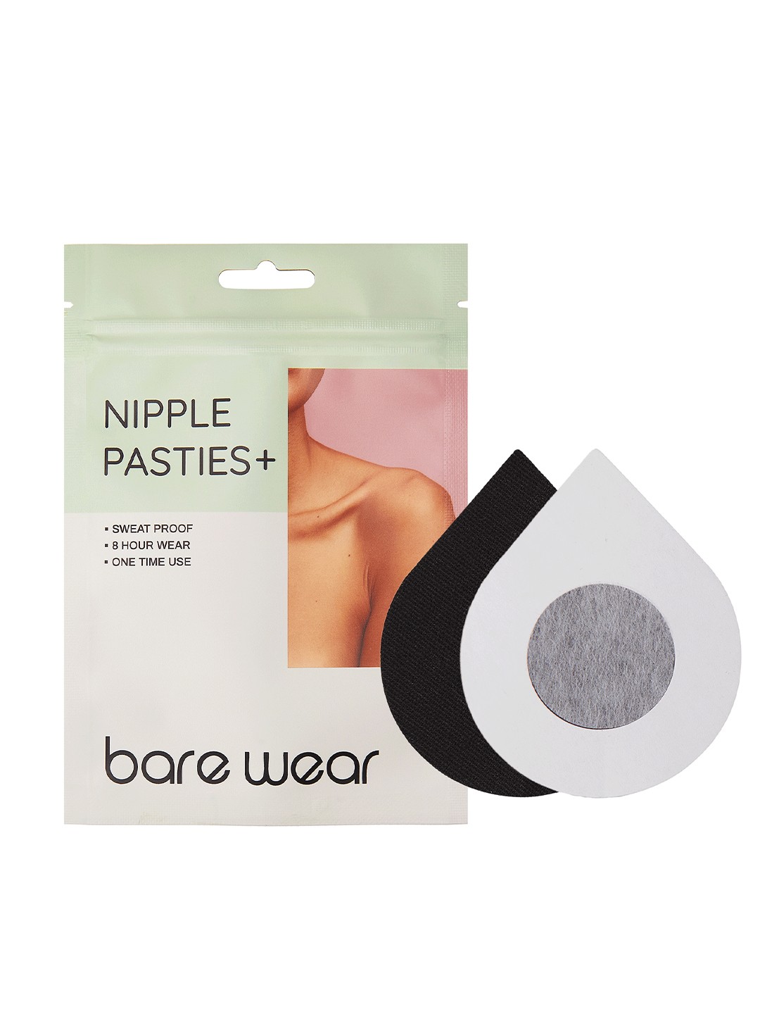 

Bare Wear Nipple Pasties Plus Sweatproof Waterproof (10 Pairs) Nipple Covers, Black