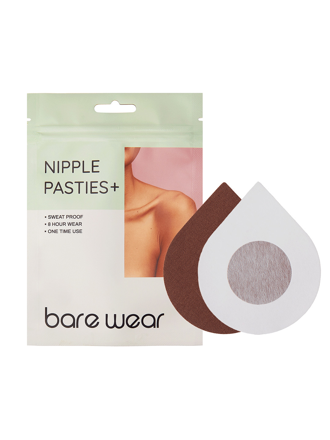 

Bare Wear Nipple Pasties Plus Sweatproof Waterproof (10 Pairs) Nipple Covers, Brown