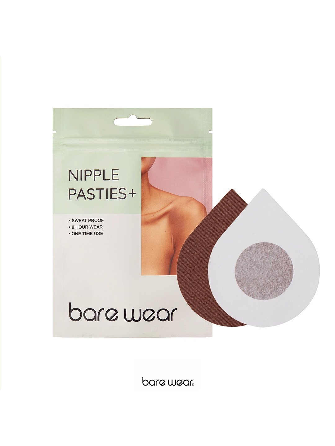 

Bare Wear Nipple Pasties Plus Sweatproof Waterproof (5 Pairs) Nipple Covers, Brown