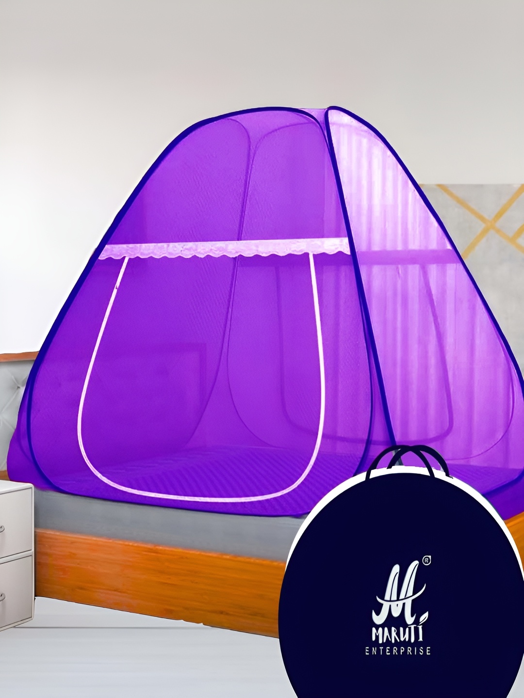 

MARUTI ENTERPRISE Purple King Size Tent Mosquito Net