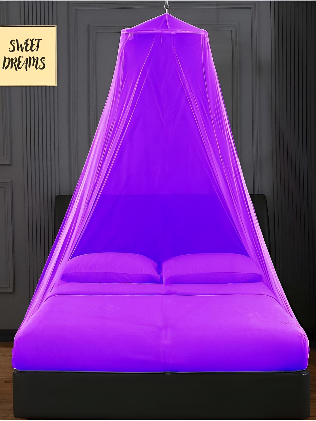 

MARUTI ENTERPRISE Purple King Size Hanging Mosquito Net