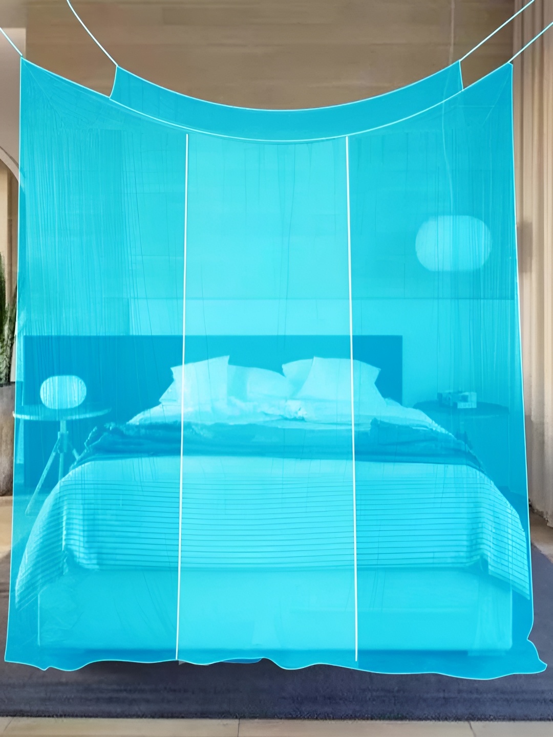 

MARUTI ENTERPRISE Blue King Size Hanging Mosquito Net