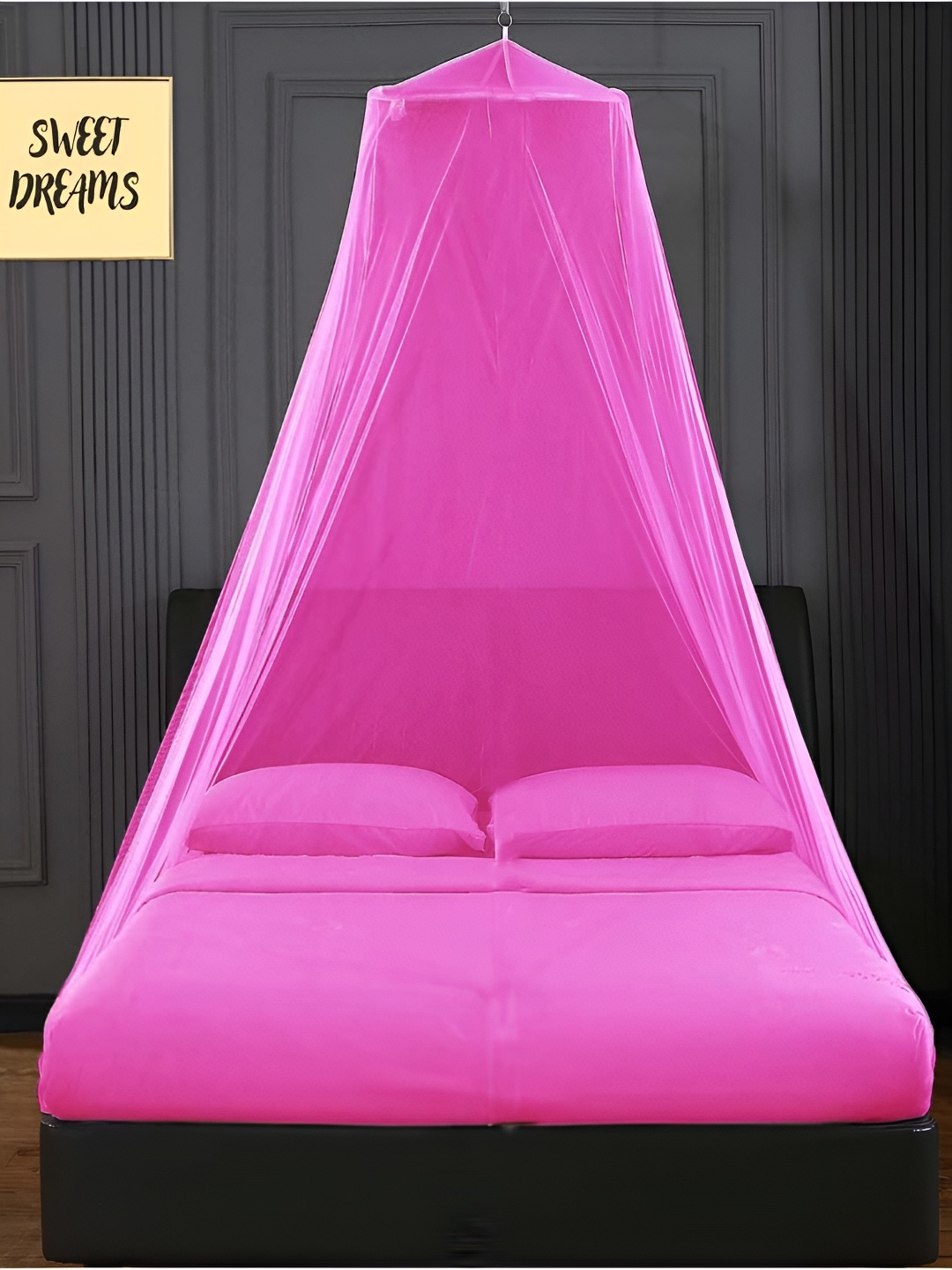 

MARUTI ENTERPRISE Pink King Size Hanging Mosquito Net