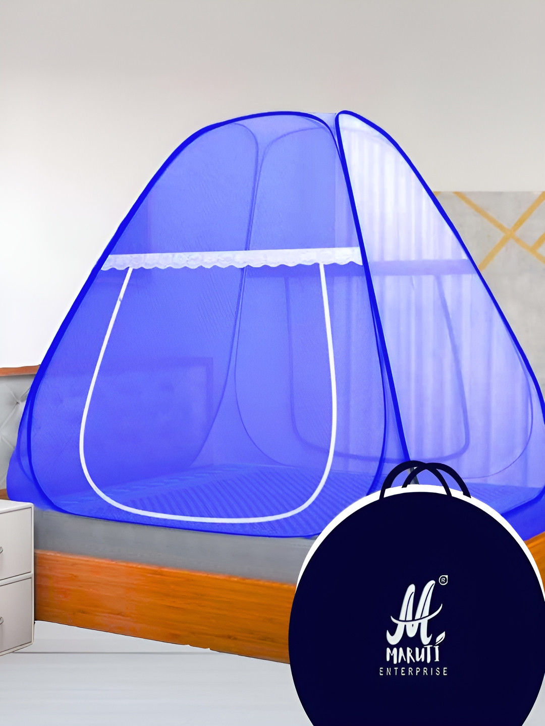 

MARUTI ENTERPRISE Blue King Size Tent Mosquito Net