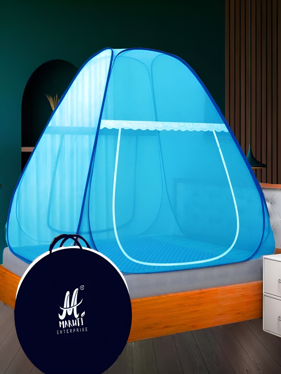 

MARUTI ENTERPRISE Blue King Size Tent Mosquito Net