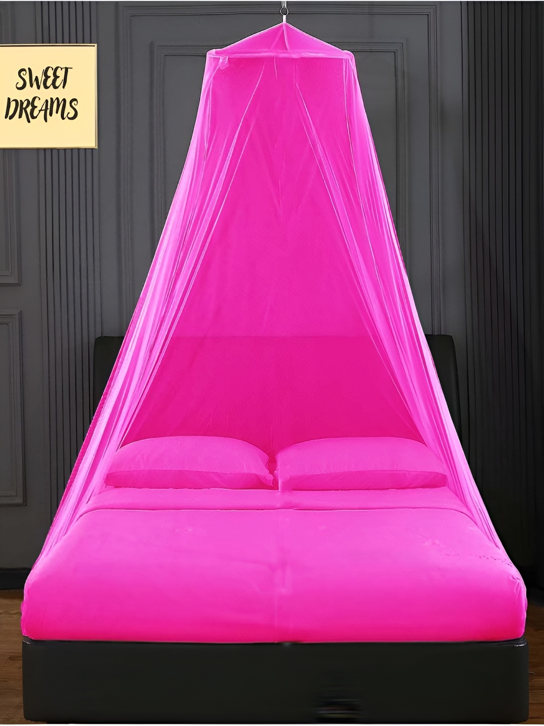 

MARUTI ENTERPRISE Pink King Size Hanging Mosquito Net