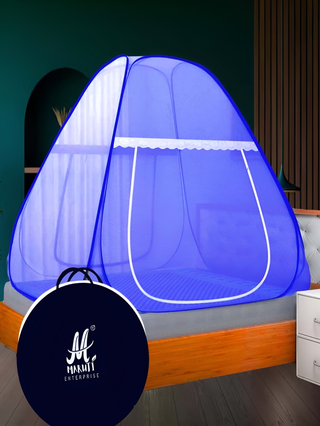 

MARUTI ENTERPRISE Blue King Size Tent Mosquito Net