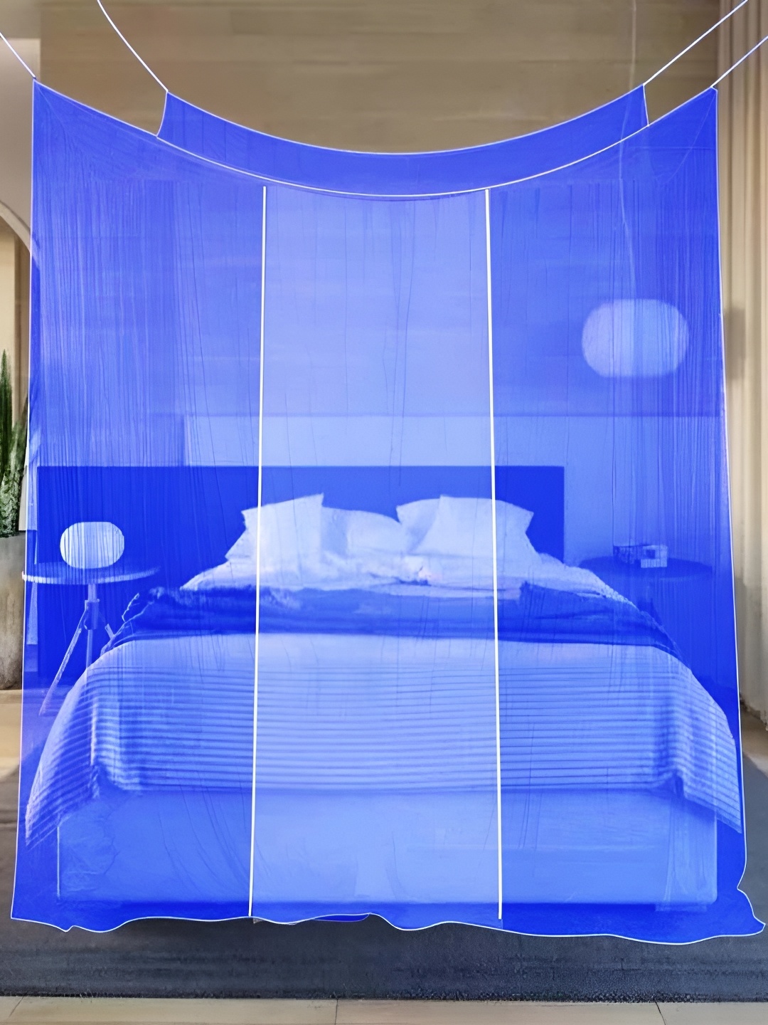 

MARUTI ENTERPRISE Blue King Size Hanging Mosquito Net