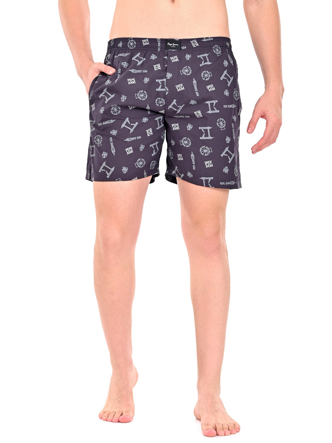 

Pepe Jeans Men Printed Mid Rise Pure Cotton Boxers-ATB02-01N-DGAOP, Grey