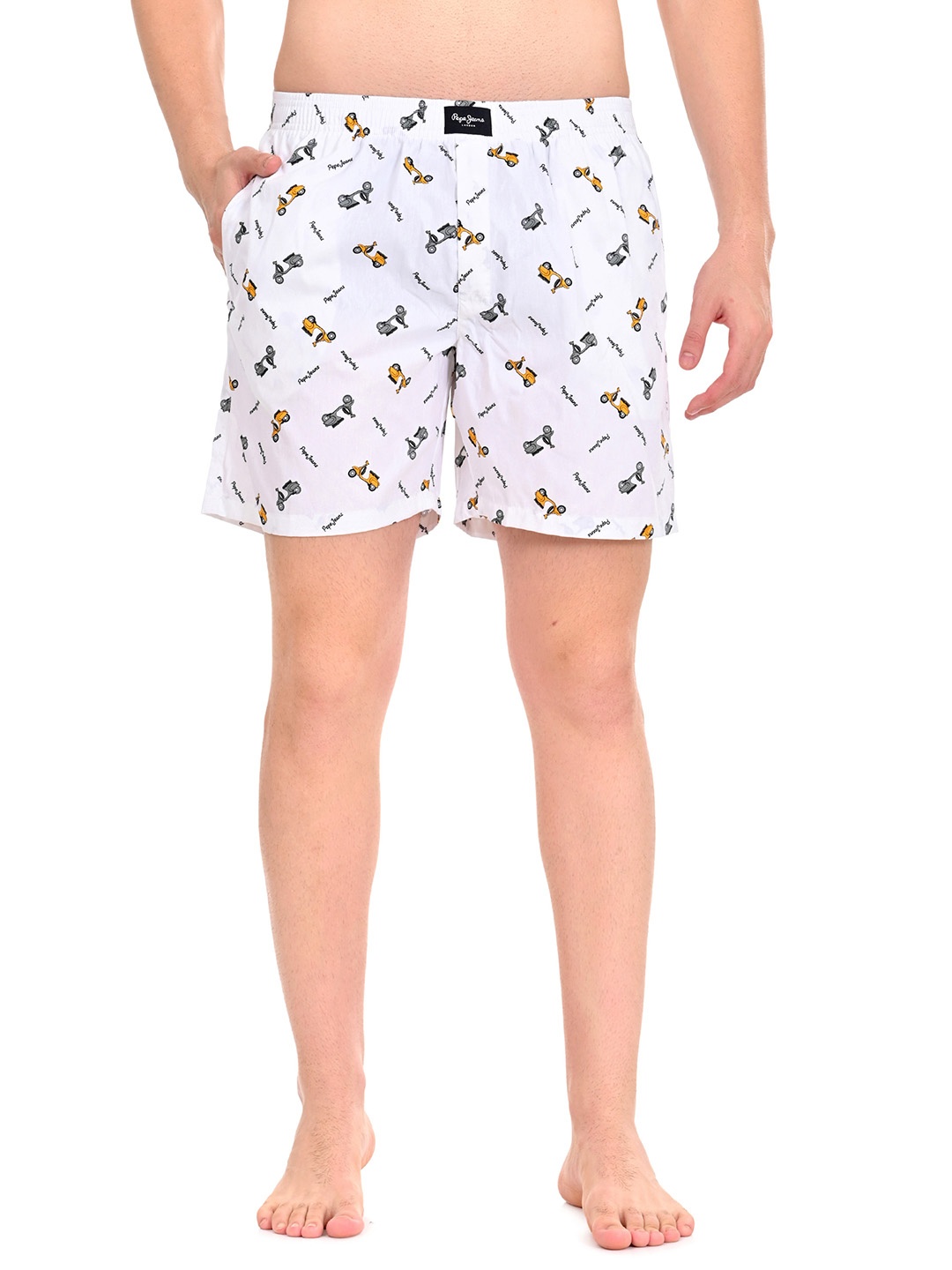 

Pepe Jeans Men Printed Pure Cotton Boxers, White