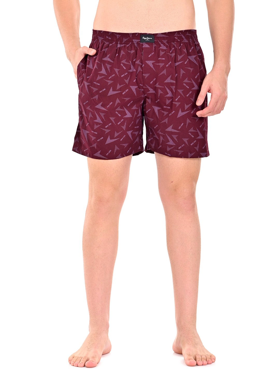 

Pepe Jeans Printed Pure Cotton Boxer, Purple