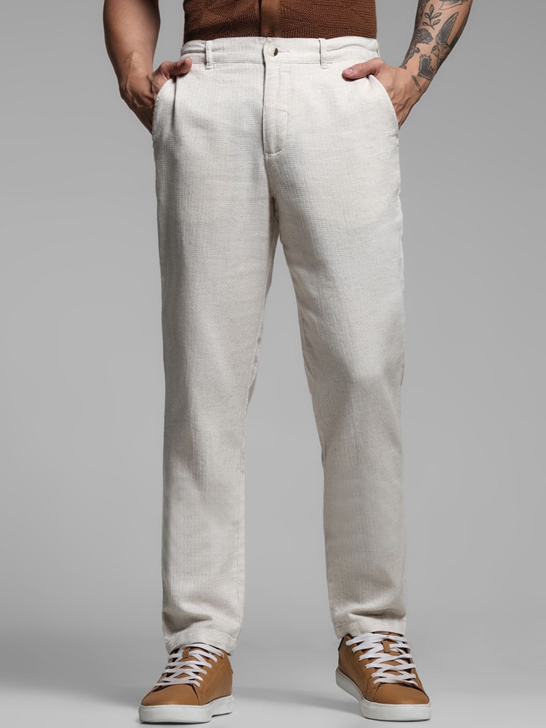 

Jack & Jones Men Slim Fit Trousers, Beige