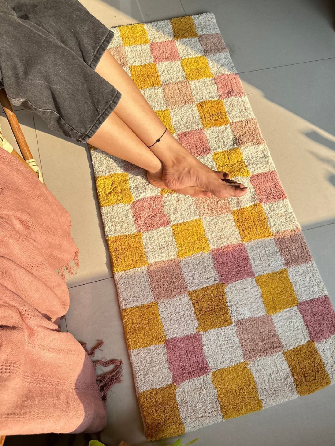 

HYPPY Yellow & Green Geometric Pattern Floor Runner