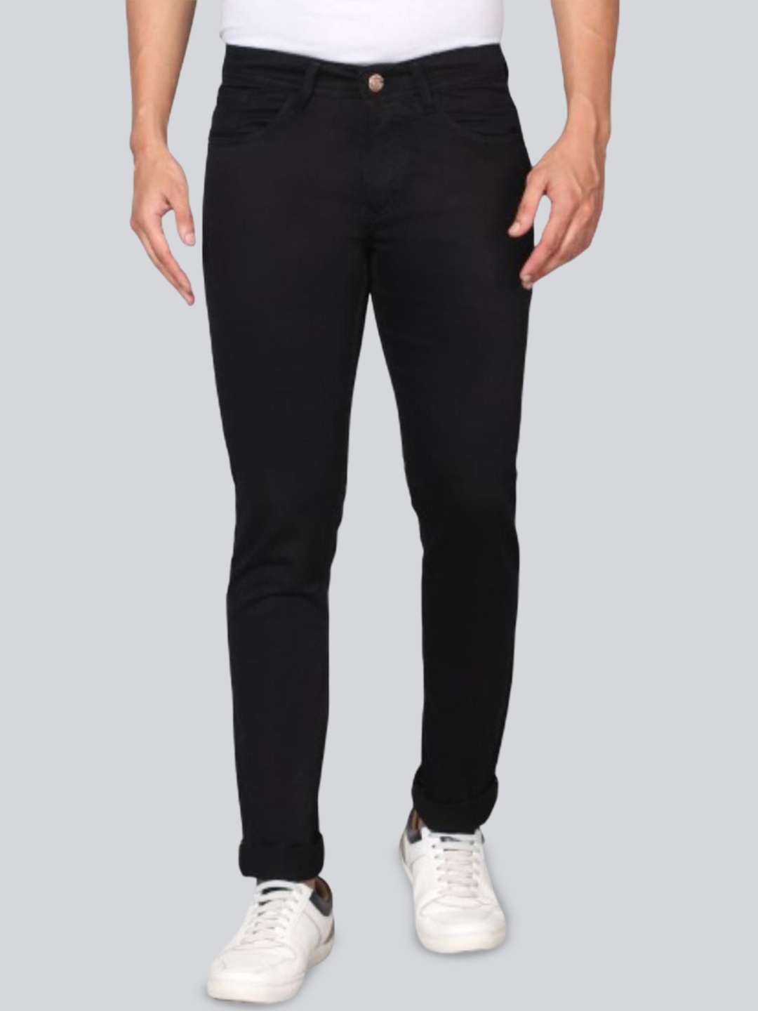 

RJ Denim Men Slim Fit Stretchable Jeans, Black
