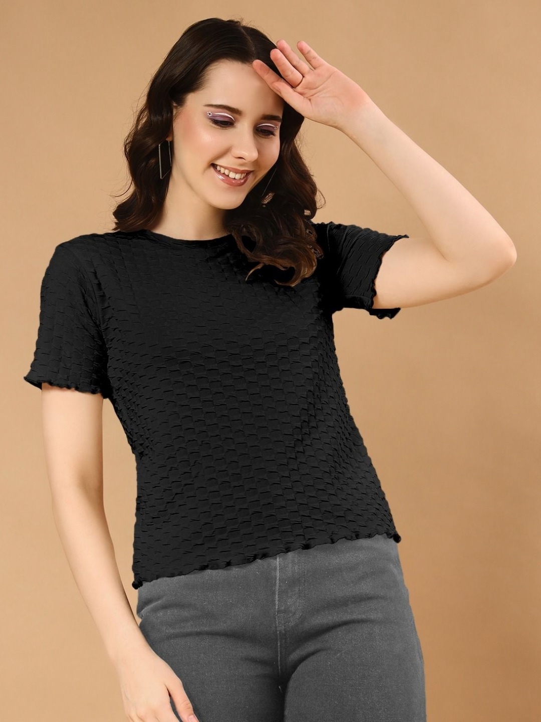 

The Dry State Women Basic Fit Half Sleeve T-Shirt, Black