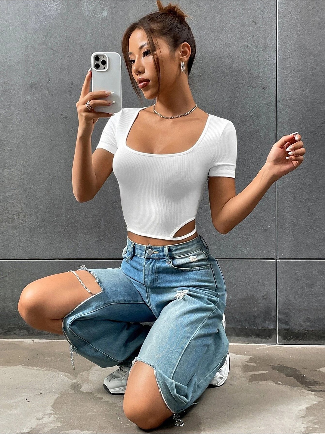 

Stylecast X Slyck Crop Top, White