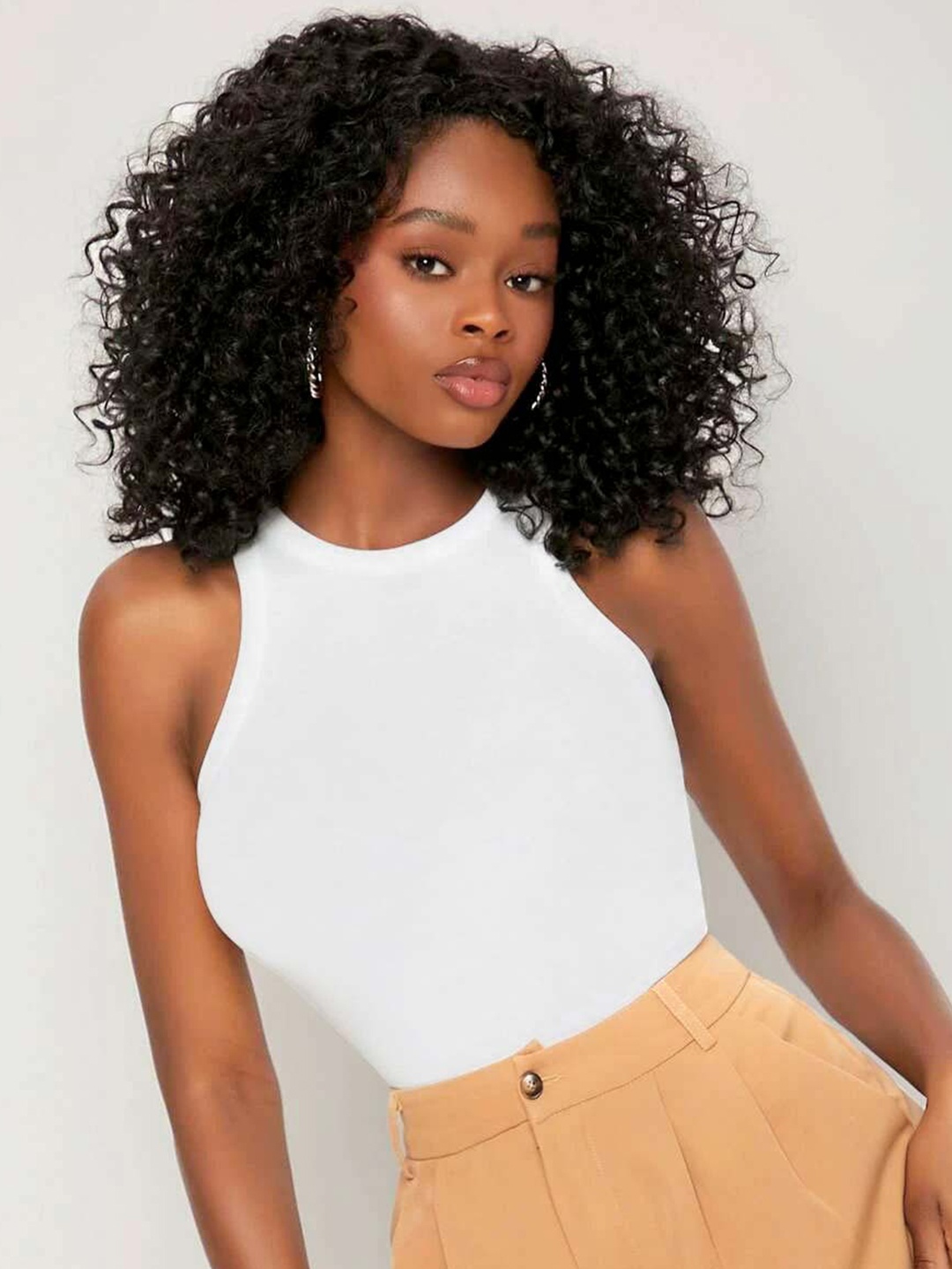 

Stylecast X Slyck Solid Fitted Crop Top, White