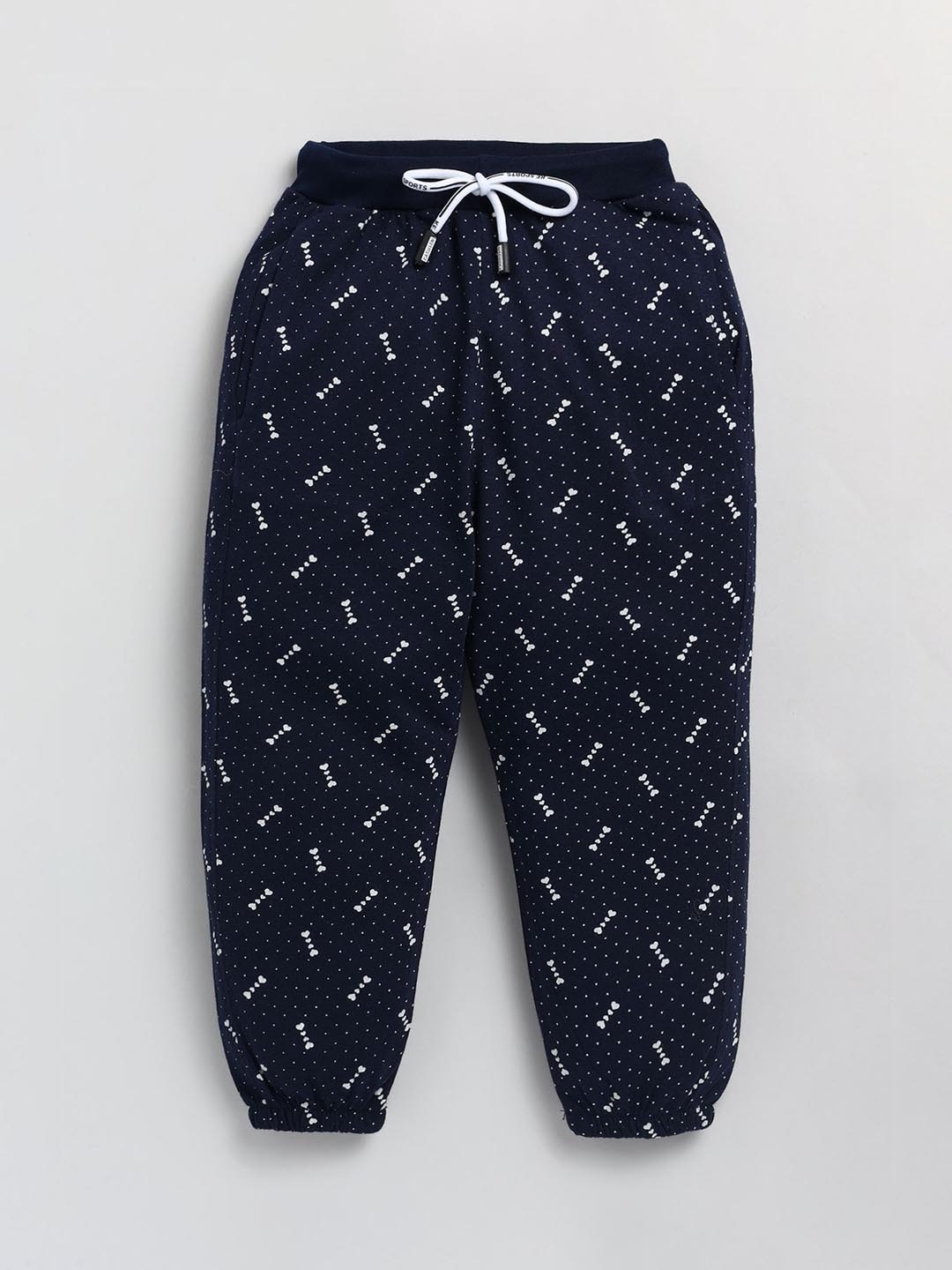 

Cutopies Girls Mid Rise Track Pant Joggers, Navy blue