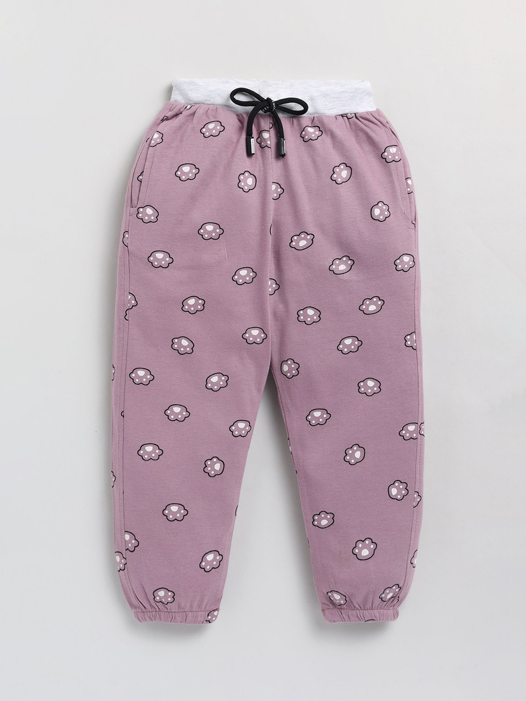 

Cutopies Girls Printed Mid Rise Regular Fit Joggers, Mauve