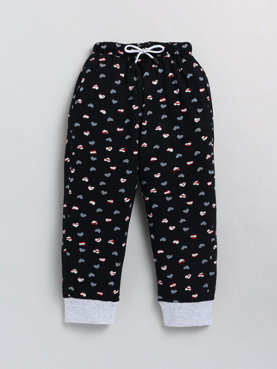 

Cutopies Girls Printed Mid Rise Regular Fit Regular Track Pant, Black