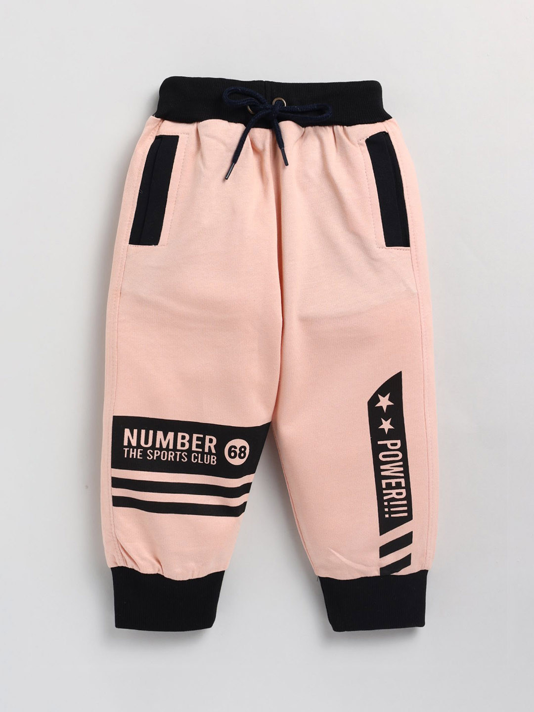

Cutopies Boys Regular Fit Mid Rise Track Pants, Peach