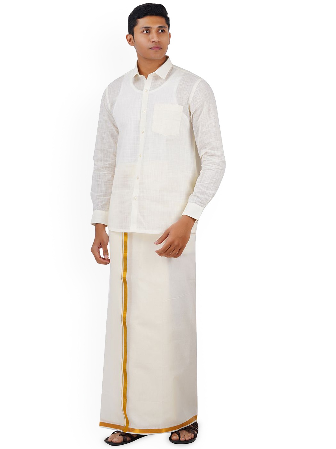 

Ramraj Men Slip-On Dhotis, Cream