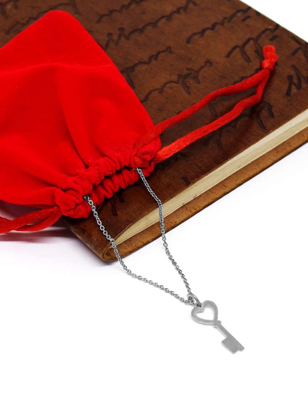 Goldnera 925 Sterling Silver Love Key Pendant with Chain