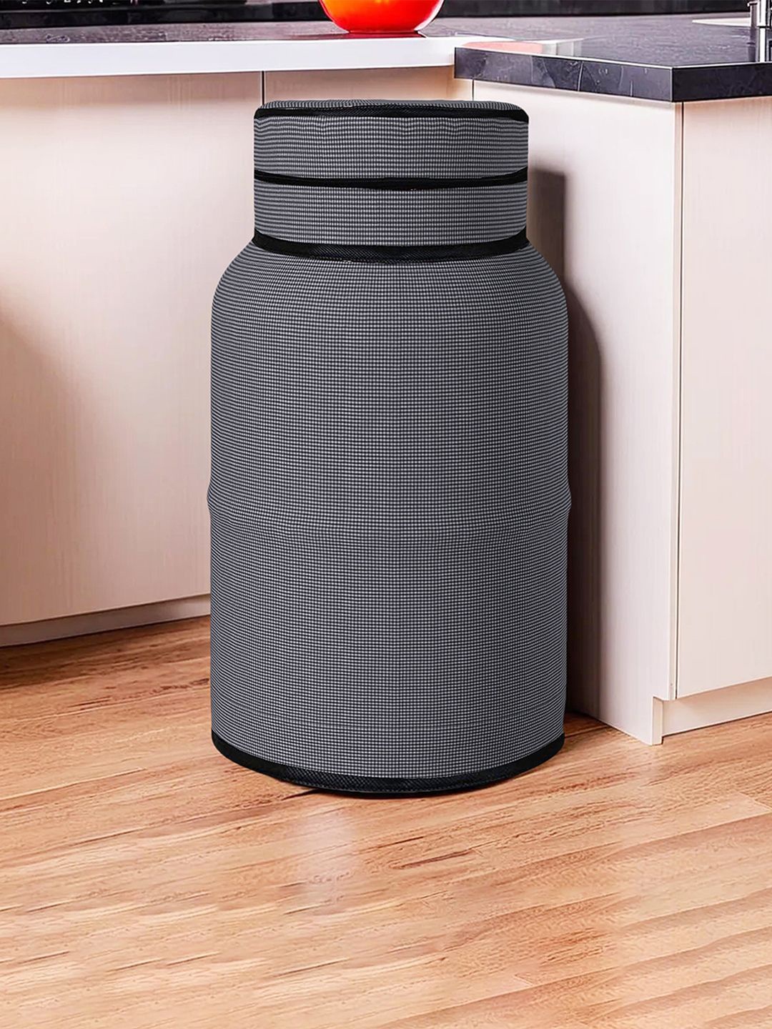 

Kuber Industries Grey Mini Checked LPG Cylinder Cover