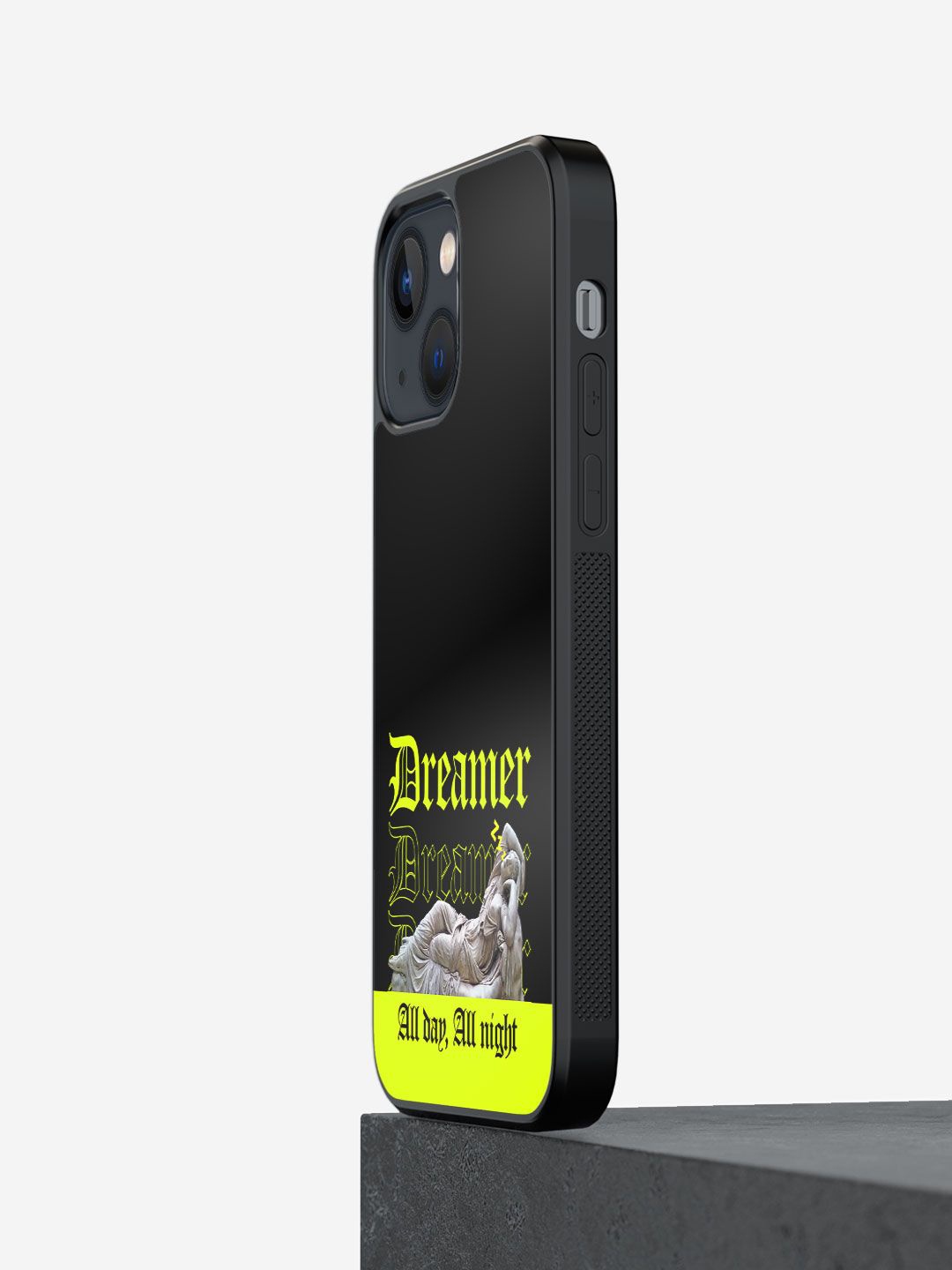 

macmerise Impact Resistant Typography Printed iPhone 13 Mini Back Case Mobile Accessories, Black