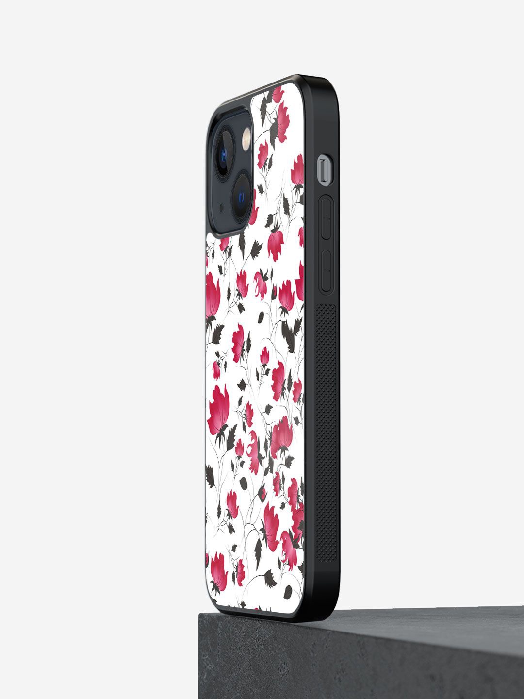 

macmerise Impact Resistant Floral Printed iPhone 13 Back Case Mobile Accessories, White