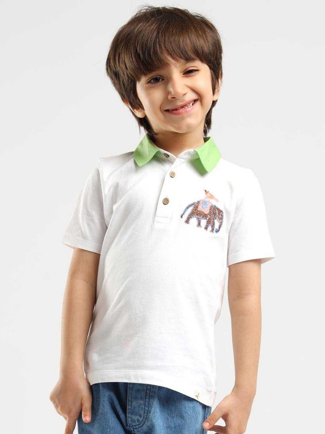 

Somersault Boys Polo Collar T-shirt, Cream