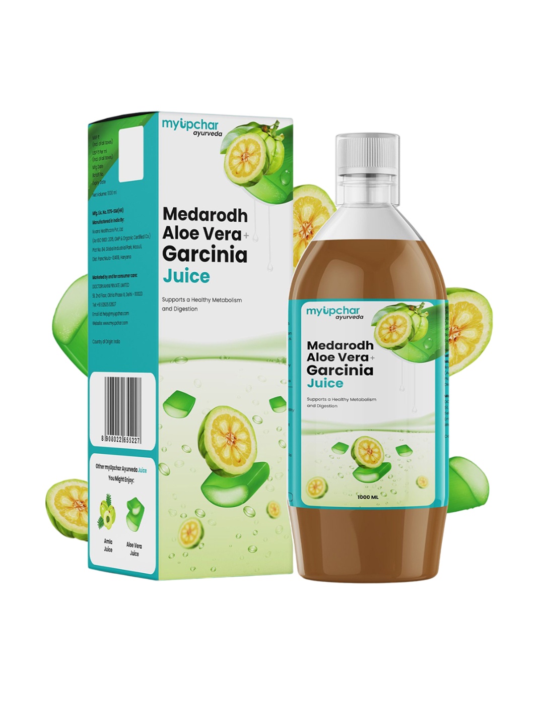 

Myupchar Ayurveda Garcinia & Aloe Vera Juice - 1000ml Each, Brown