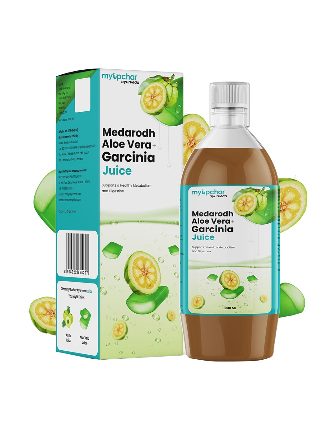 

Myupchar Ayurveda Garcinia Juice & Medarodh Capsules - 60 Capsules, Brown