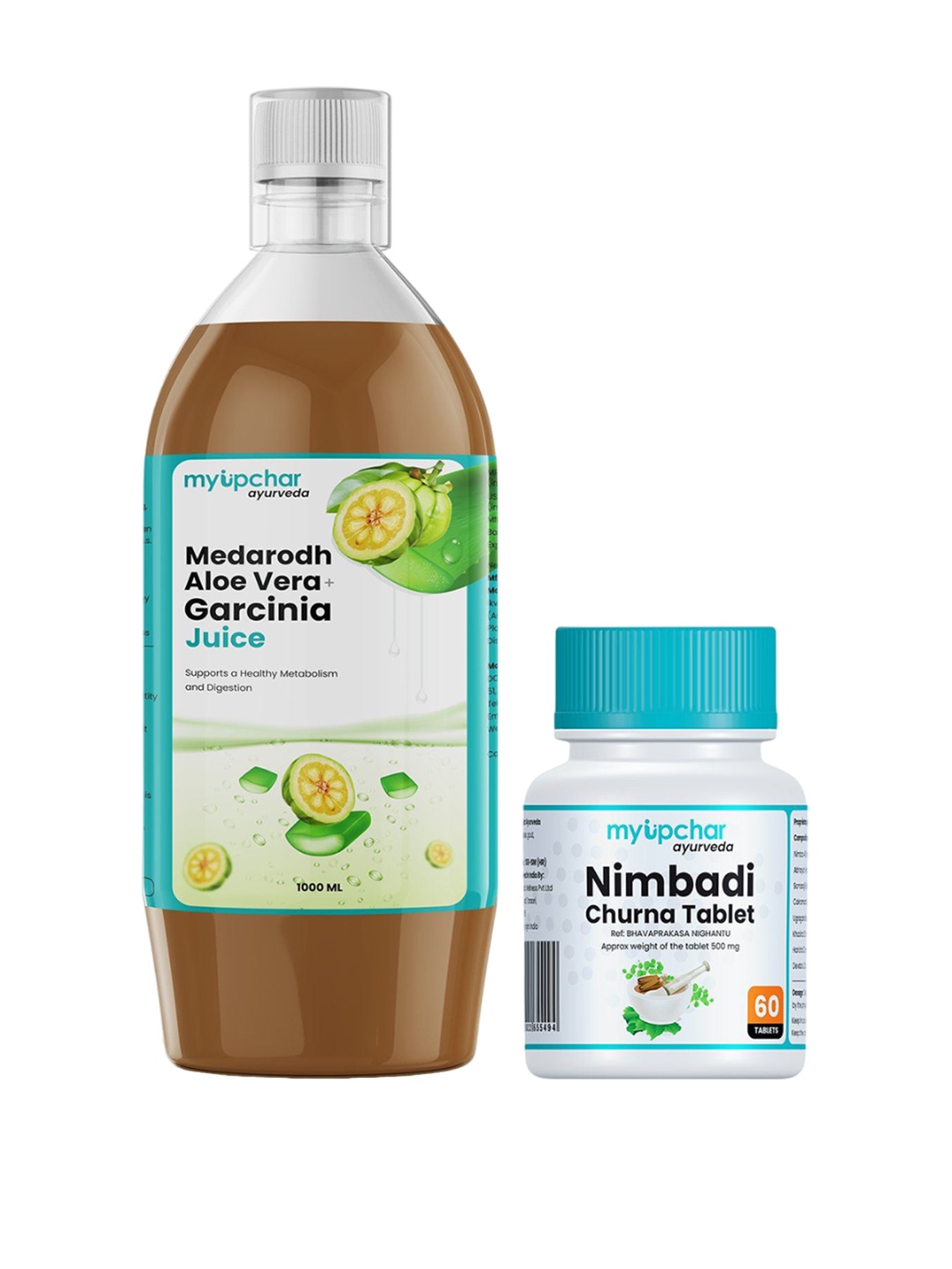 

Myupchar Ayurveda Garcinia Juice & Nimbadi Churna Tablets - 60 Tablets, Brown