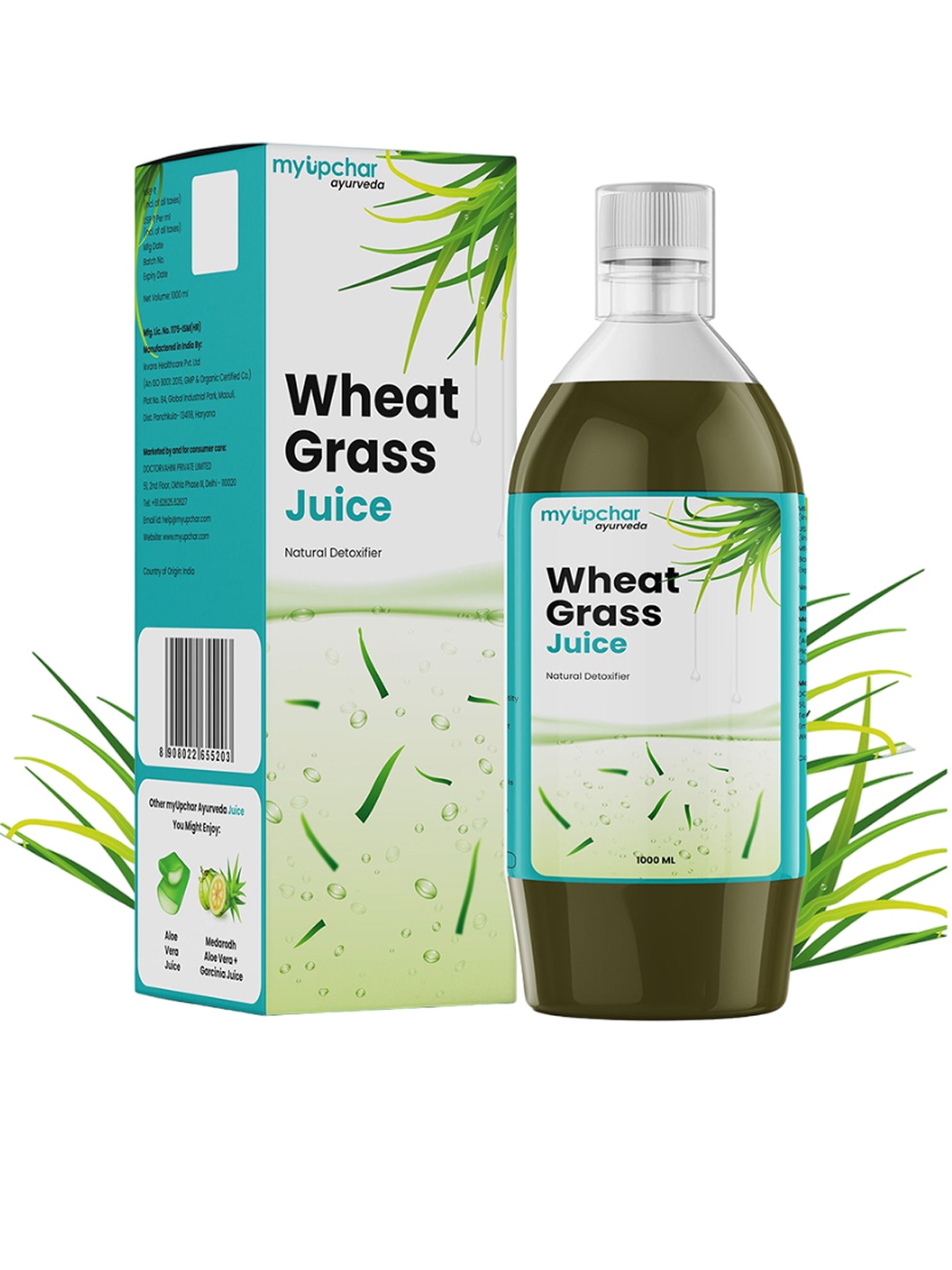

Myupchar Ayurveda Wheatgrass Juice & Amla Juice - 1000ml Each, Brown
