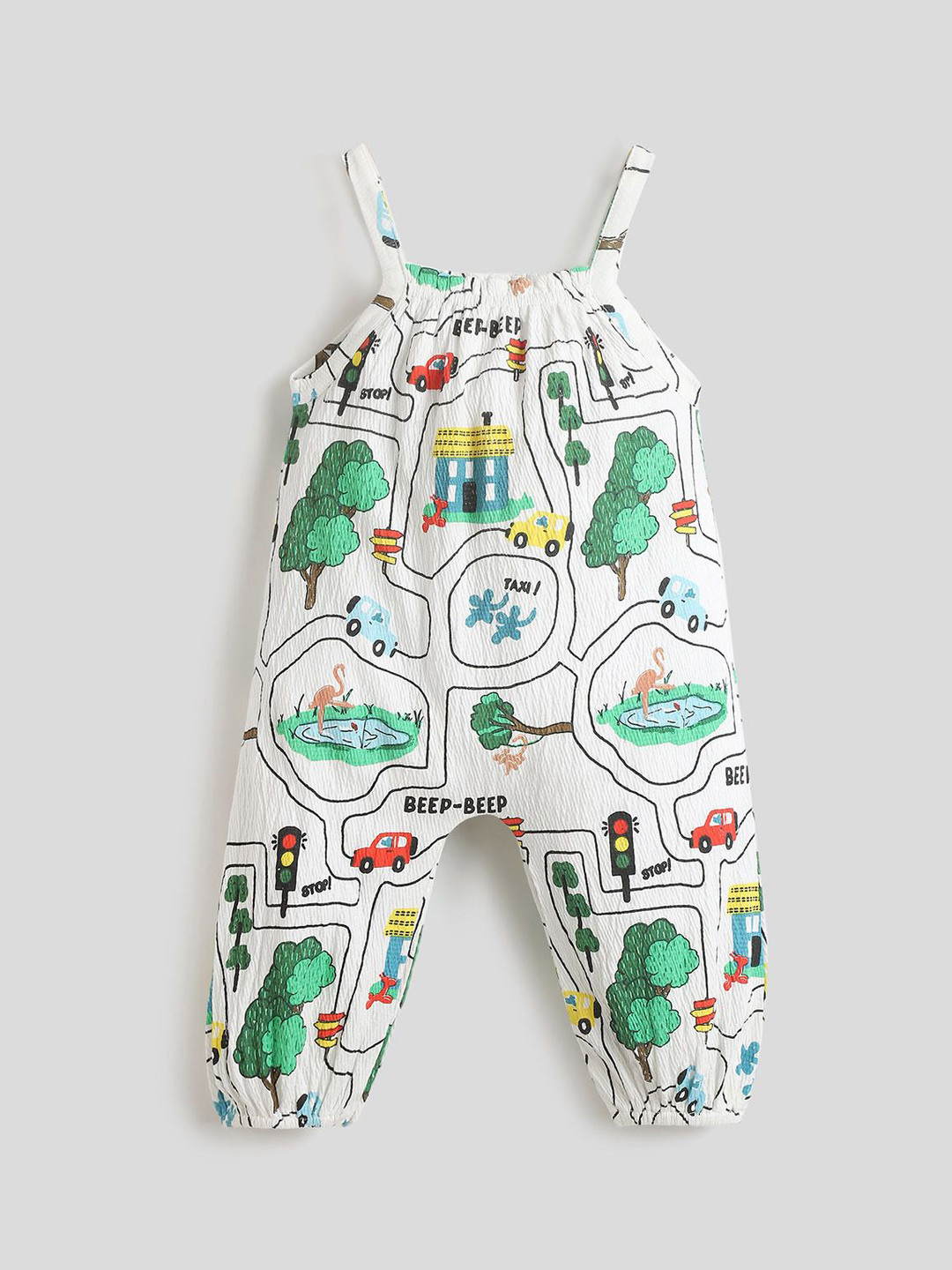 

Somersault Infant Girls Printed Cotton Romper, White