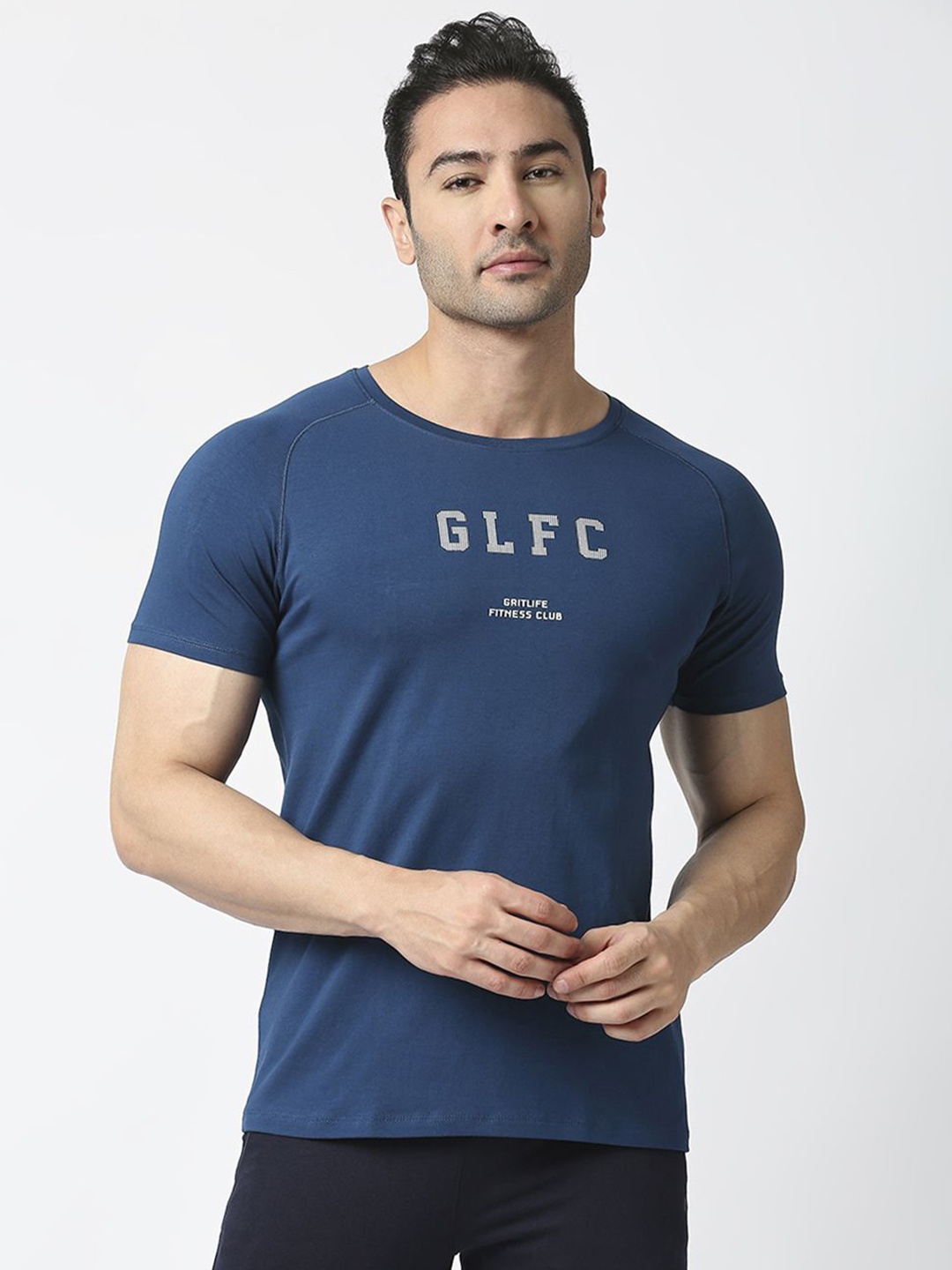

Lovable Sport Men Typography Printed Round Neck Cotton T-Shirt, Blue