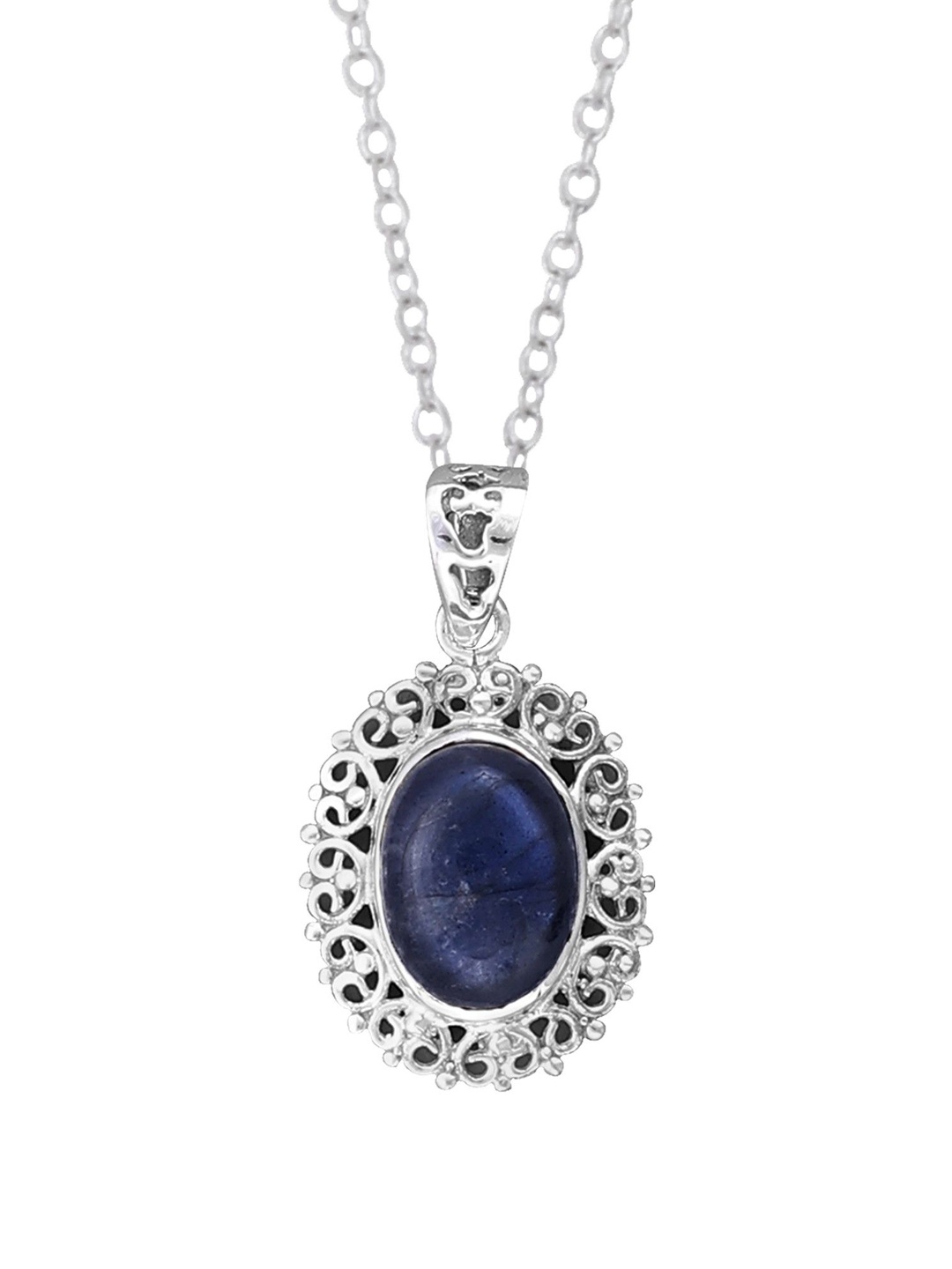 

Exotic India Labradorite Gemstone Natural Black Sterling Silver Pendant