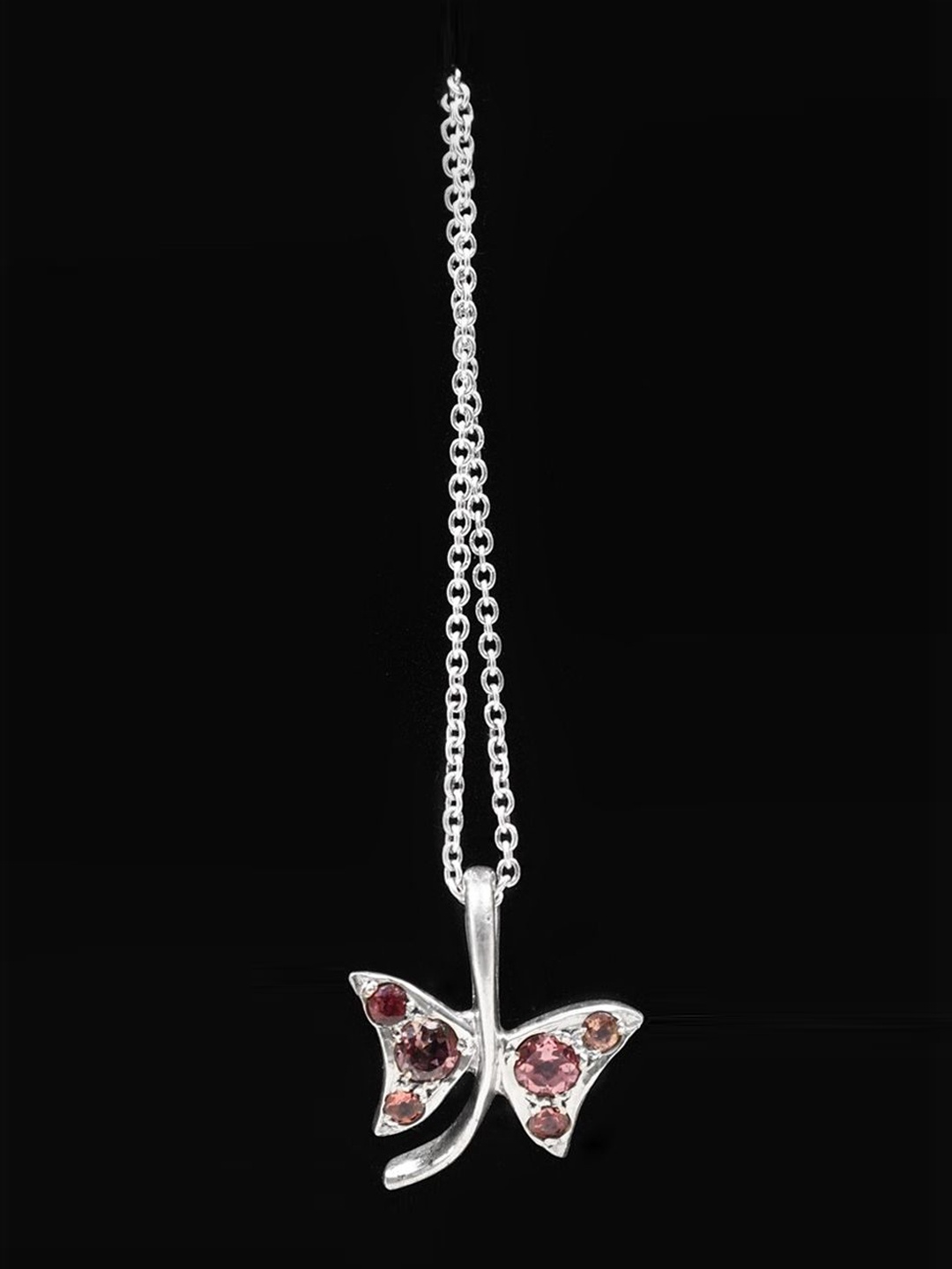 

Exotic India Turquoise Stone Sterling Silver-Plated Studded Floral Pendant