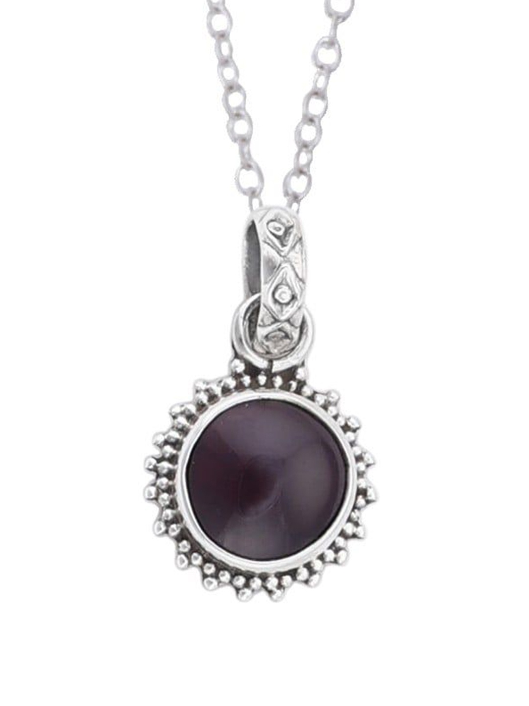 

Exotic India Precious Ruby Gemstone Sterling Silver Pair Studded Pendant