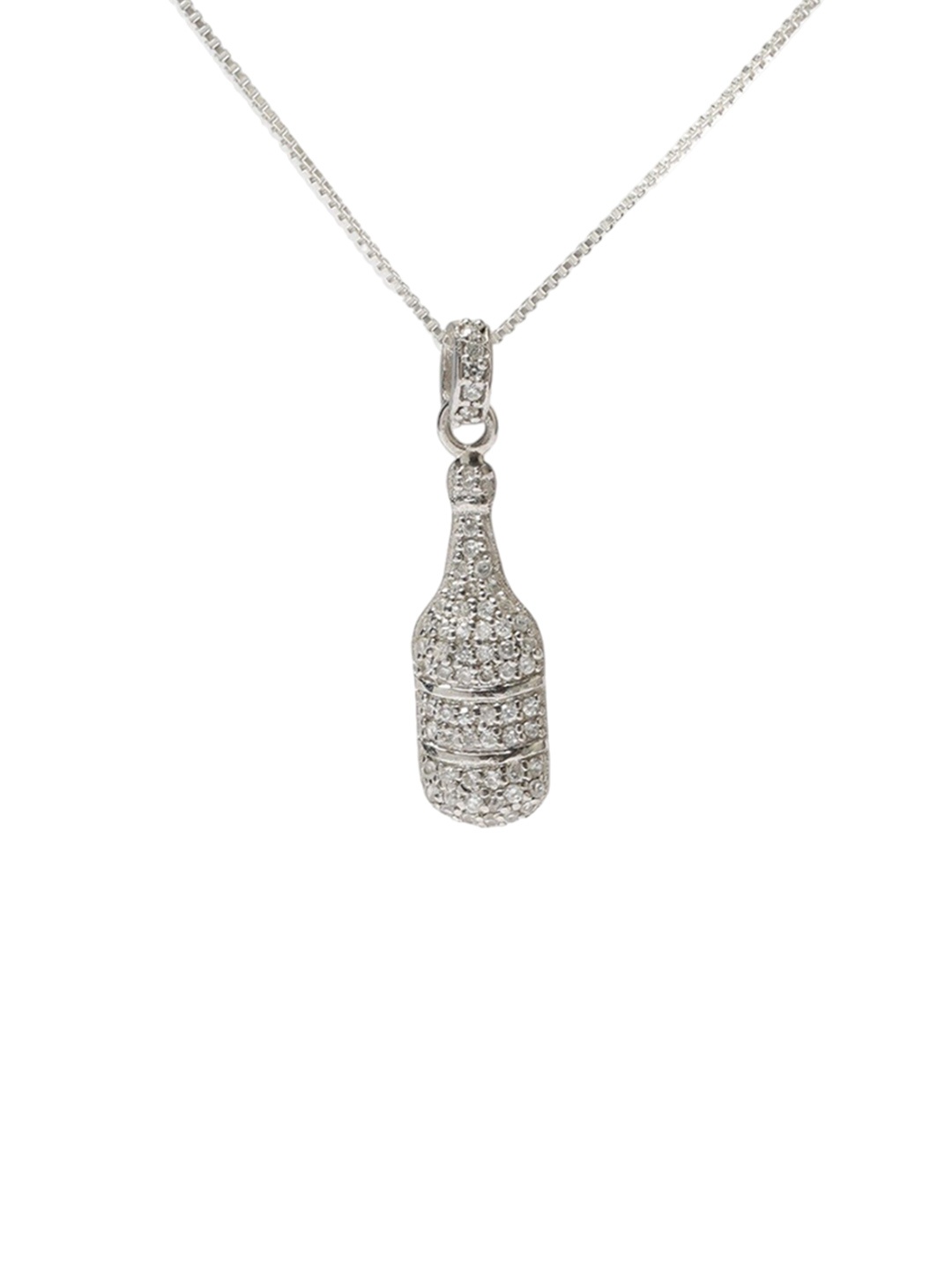 

Exotic India White Topaz Sterling Silver Bottle Pendant