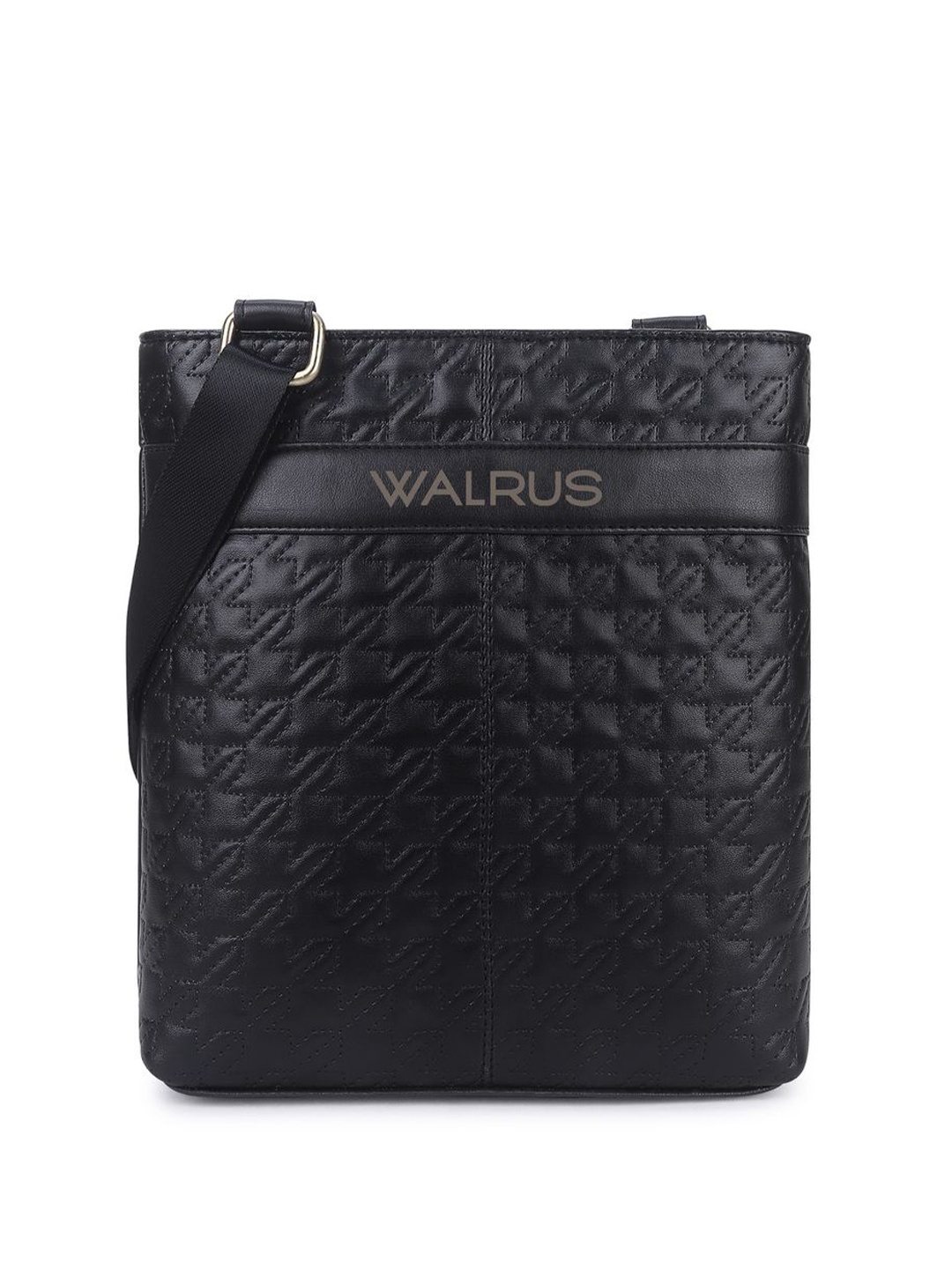 

Walrus Unisex Textured Messenger Bag, Black