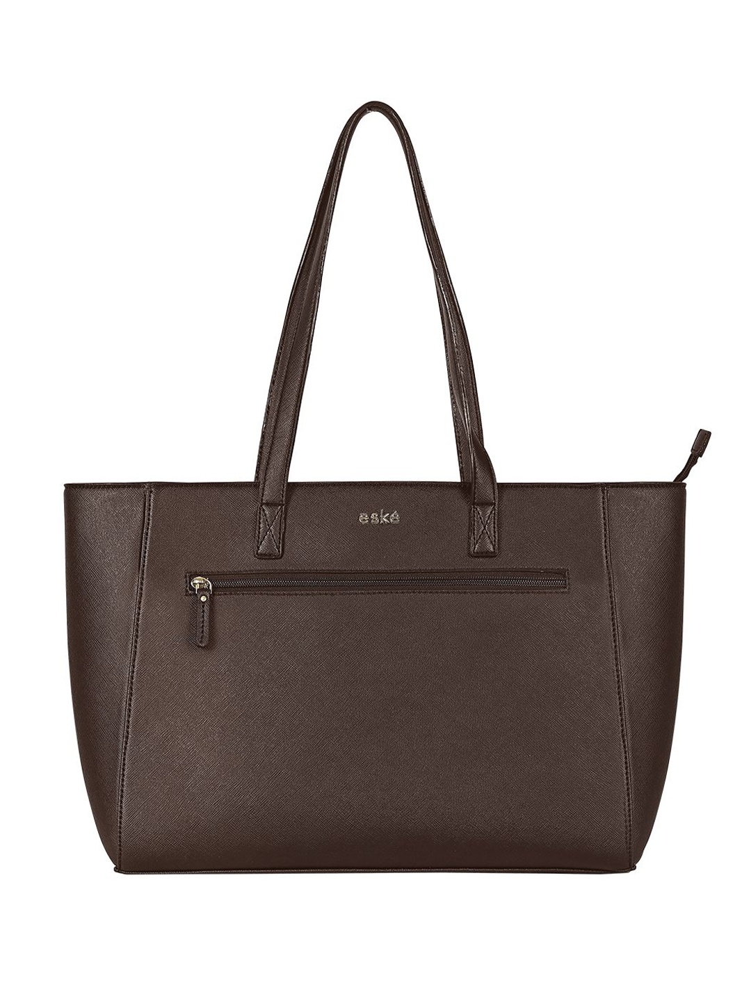 Eske Diane Vegan Leather Oversized Textured Tote Bag, Brown